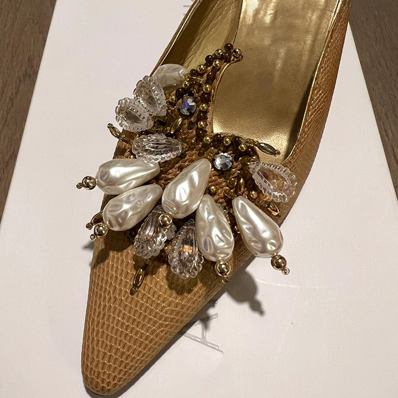 Ženske mule s oštrim vrhom, ljetne vanjske cipele, francuski stil, gornji dio od mikrovlakna, Baotou kategorija