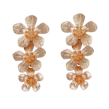 Yueli обеци – цинкова сплав, форма цвете, дизайн в стил личностен тренд за жени