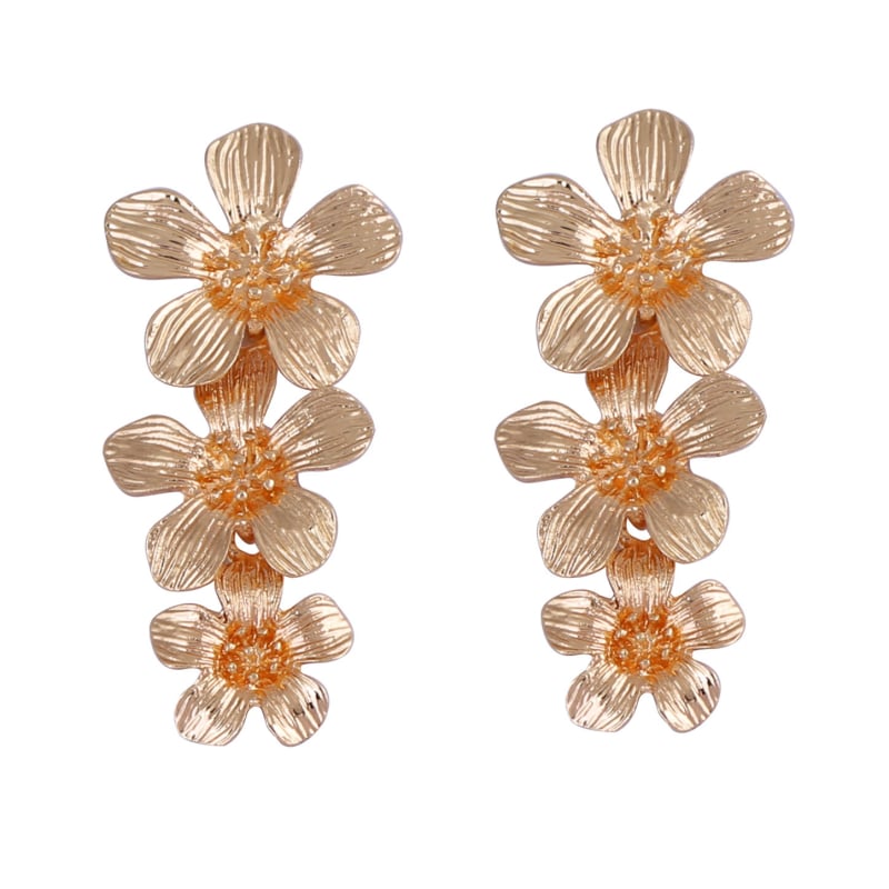 Yueli обеци – цинкова сплав, форма цвете, дизайн в стил личностен тренд за жени