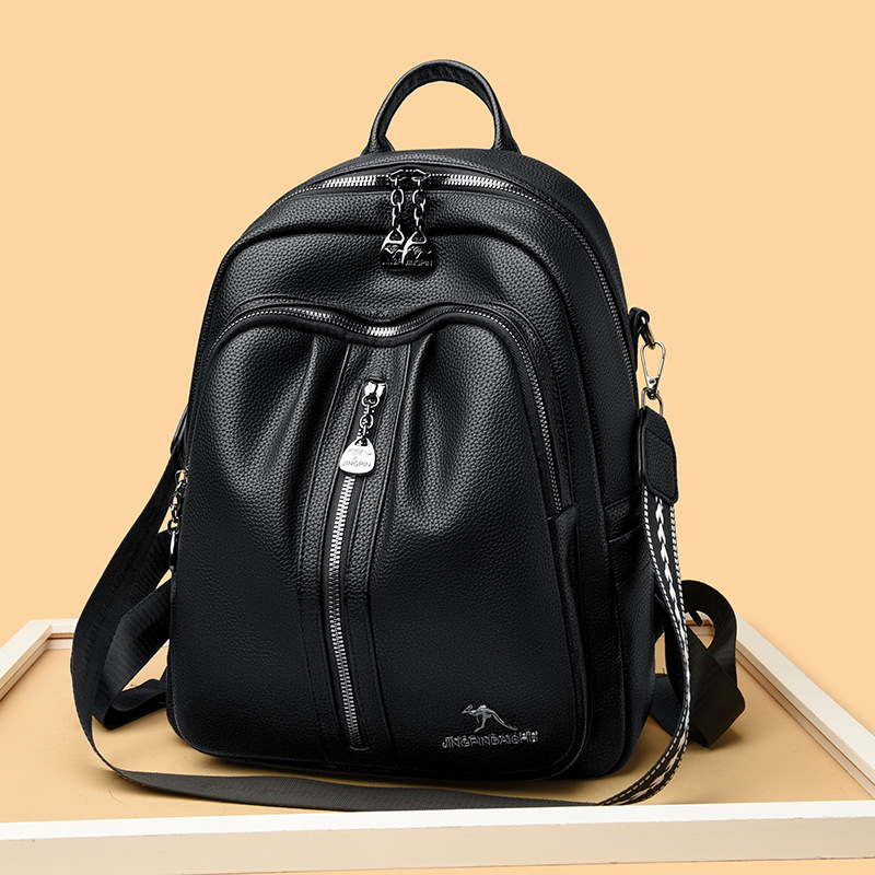 Ruksak od PU materijala s otvorom na zip, zimsko izdanje 2025; džep za prijenosno računalo i džep sa zipom; vodootporan i otporan na habanje; svakodnevna upotreba