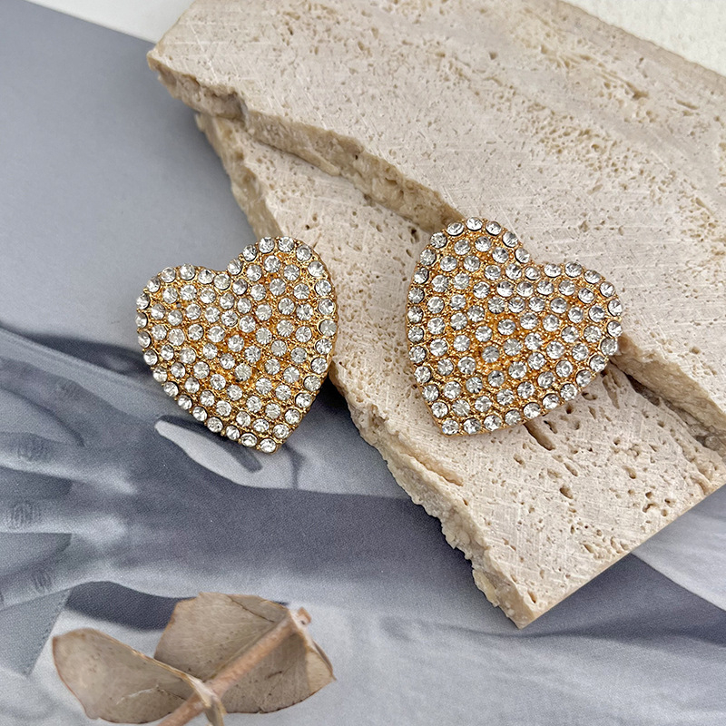Naušnice - Geometrijski kružni dizajn s rhinestones, 925 srebrni postovi, elektroplatirano završetak