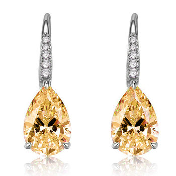 Náušnice - kapkovité visiace, meď, elektroplátované, Zhenbaoting