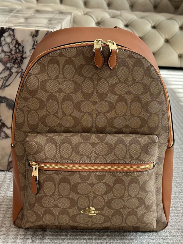 Unisex kožni putni ruksak, s proširivom kapacitetom, s printom, kapacitet ispod 20 L