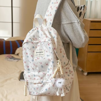 Jesensko-zimski cvjetni školski ruksak, unisex, velik kapacitet, 14-inčni laptop, mladenački kampus stil