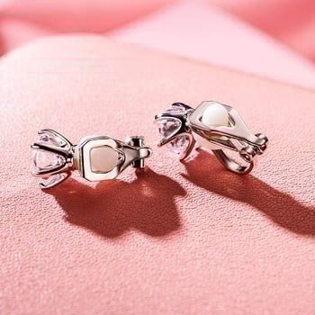 Unisex μεταλλικά σκουλαρίκια με επίχρυσο φινίρισμα, moissanite και Zircon, στυλ Κορώνα με έξι άκρα