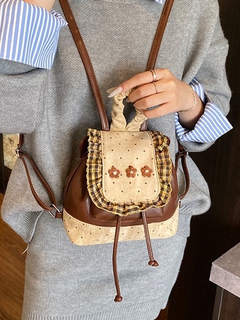 Ženski retro ruksak, nišni dizajn — PU materijal, magnetski zatvarač, podstava od poliestera, otporan na habanje, Tiancai yifei