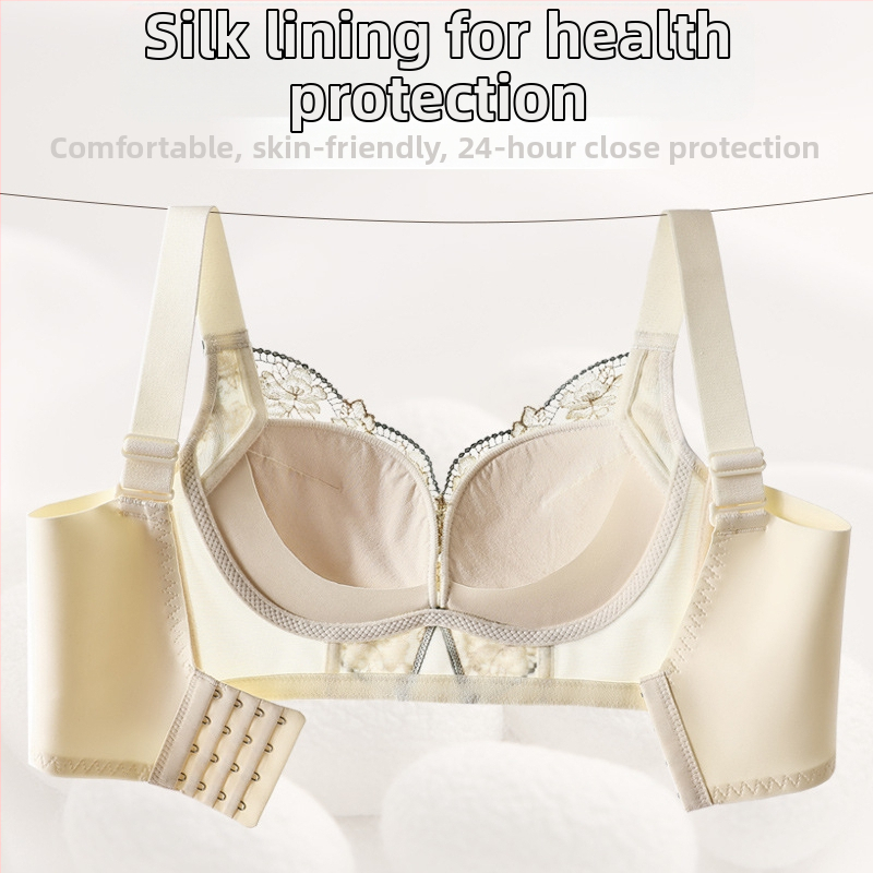 Svadobná podprsenka pre malé prsia, 3/4 košíčky, horný diel tenký, spodný diel hrubší, výstelka Mulberry hodváb, nastaviteľné ramienka, zadné zapínanie s štyrmi radmi