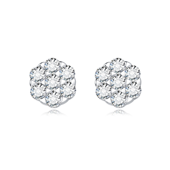 Moissanite naušnice | S925 srebro, 18K zlato premaz, Geometrijski dizajn, za žene