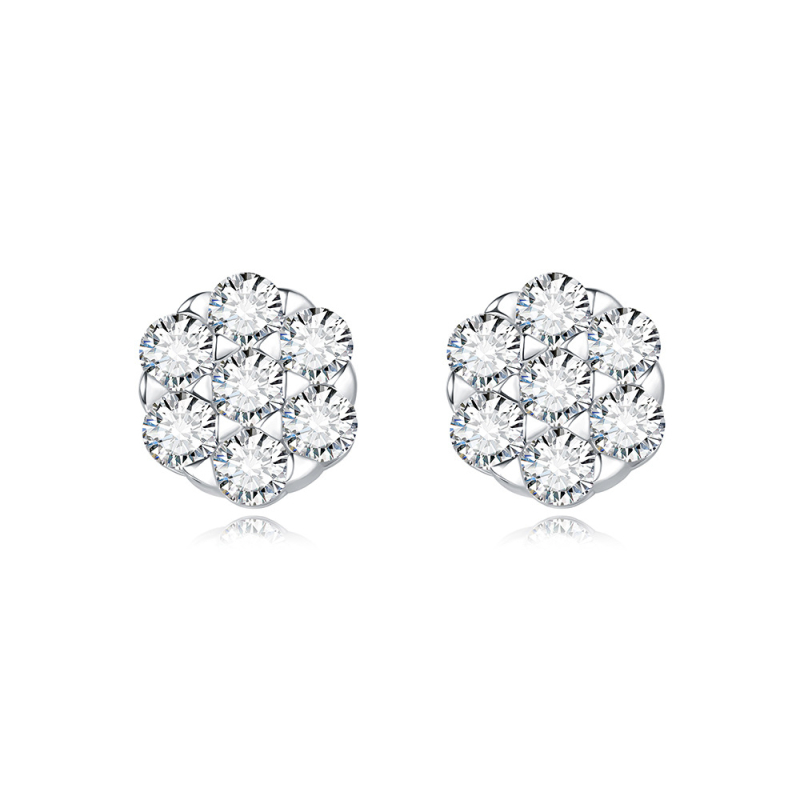 Moissanite naušnice | S925 srebro, 18K zlato premaz, Geometrijski dizajn, za žene