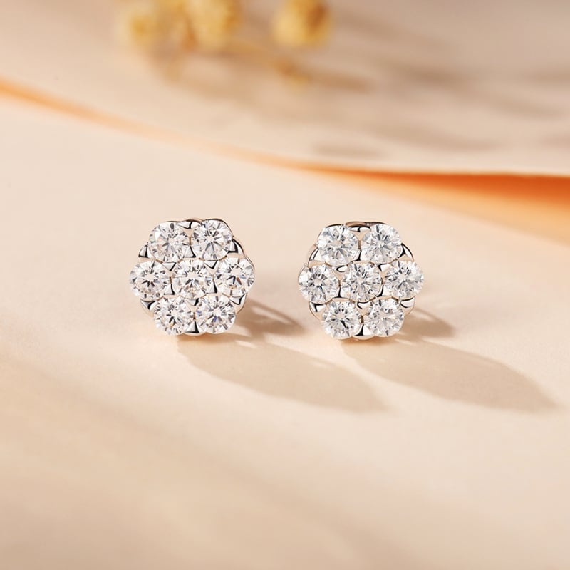 Moissanite naušnice | S925 srebro, 18K zlato premaz, Geometrijski dizajn, za žene