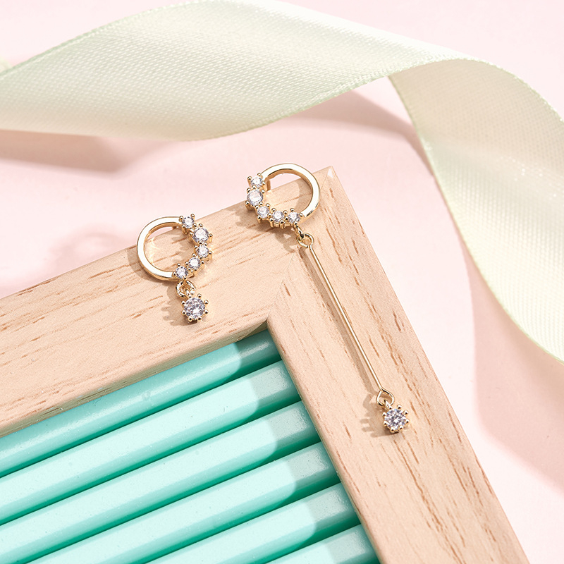 Bakrene naušnice sa cirkonima, kapljica vode, pozlaćene, sa kristalima i perlama, korejski stil INS – Flower Bud jewelry