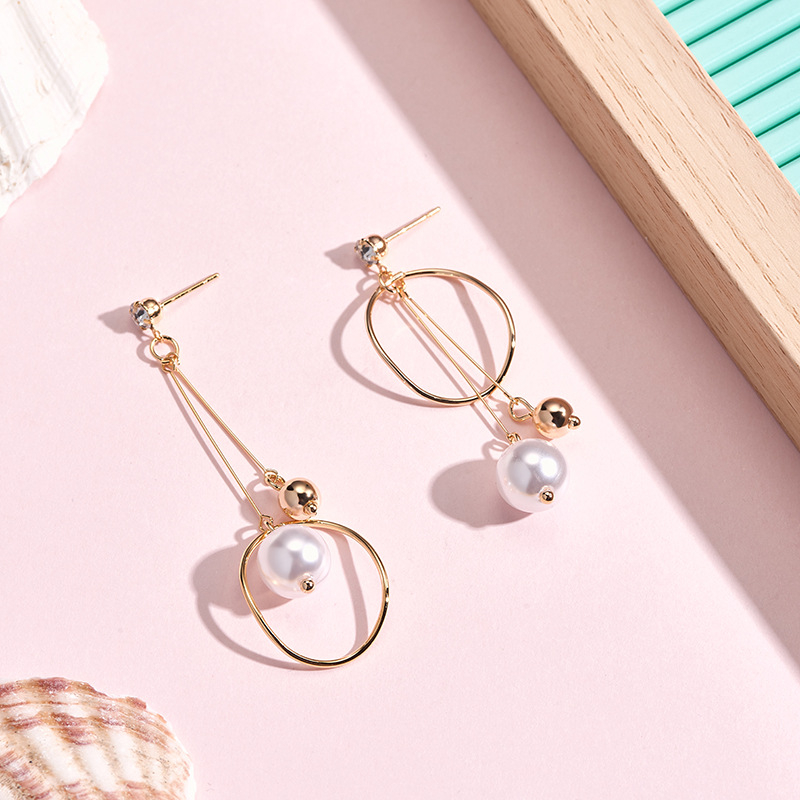 Bakrene naušnice sa cirkonima, kapljica vode, pozlaćene, sa kristalima i perlama, korejski stil INS – Flower Bud jewelry