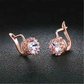 Naušnice Kalame Kruna - bakar, dijamantna prevlaka, Net Red Wind stil (Brand Kalame; Material Copper; Treatment Diamond; Styling The Crown; Style Net Red Wind)