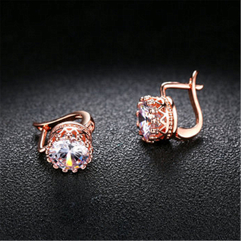 Naušnice Kalame Kruna - bakar, dijamantna prevlaka, Net Red Wind stil (Brand Kalame; Material Copper; Treatment Diamond; Styling The Crown; Style Net Red Wind)