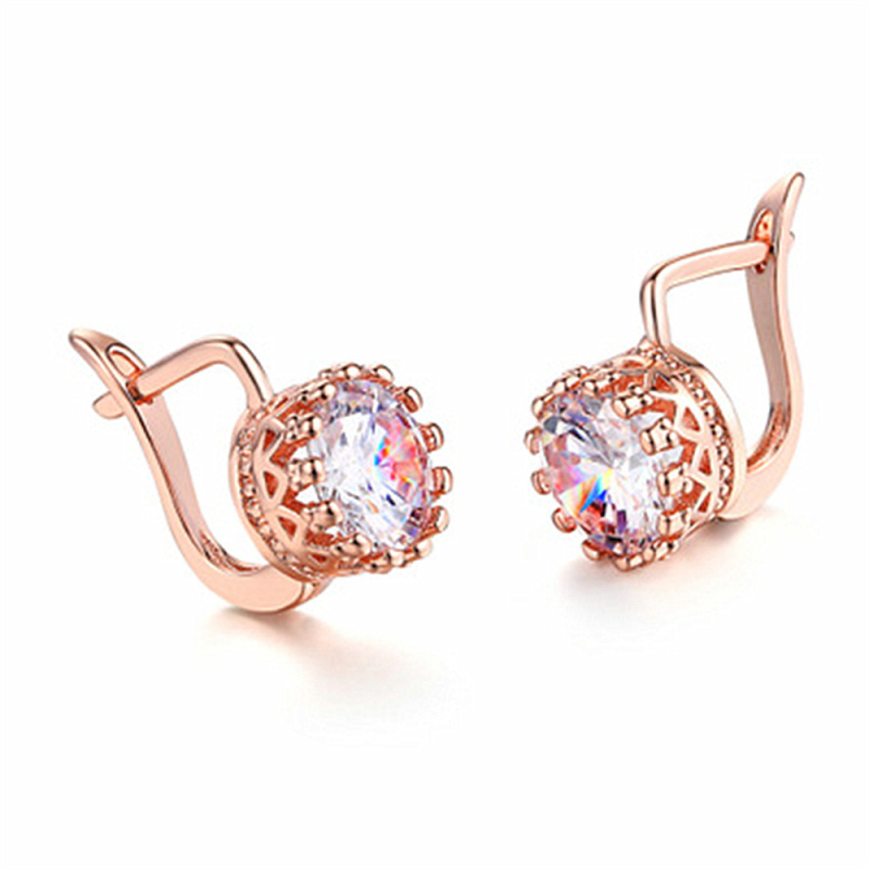 Naušnice Kalame Kruna - bakar, dijamantna prevlaka, Net Red Wind stil (Brand Kalame; Material Copper; Treatment Diamond; Styling The Crown; Style Net Red Wind)
