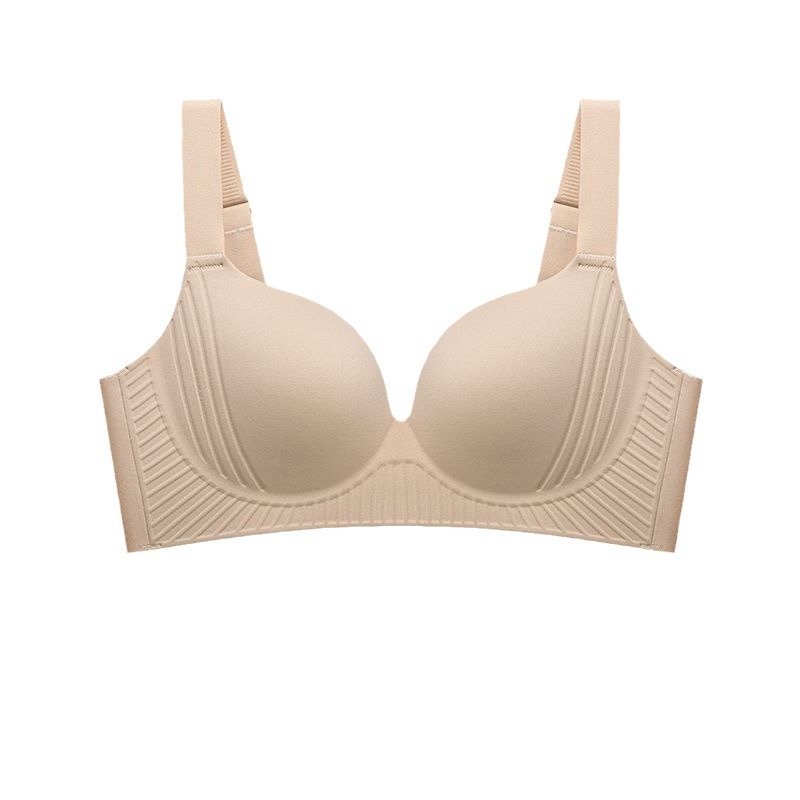 Sutien în stil corset, cupe complete, cupe subțiri din nylon, bretele fixe duble, închidere spate cu patru rânduri de cărlige.