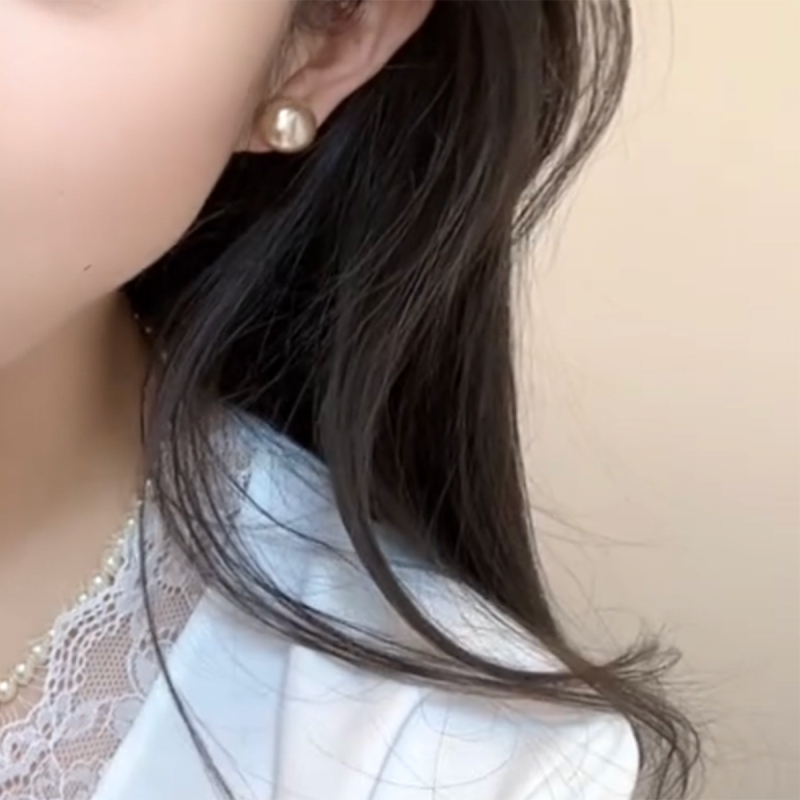 Kaitin Jewelry Geometrijski naušnice s imitacijom perli, dijamantni završetak, 925 srebra iglice, lagani luksuz stil