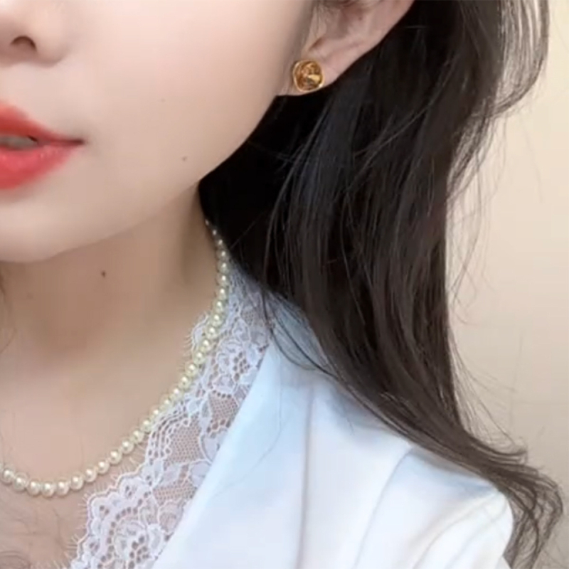 Kaitin Jewelry Geometrijski naušnice s imitacijom perli, dijamantni završetak, 925 srebra iglice, lagani luksuz stil