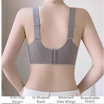 Sutien fără cusături cu susținere moale și ridicare, material nylon, căptușeală spandex, cupă medie modelată cu cupă latex, bretele fixe duble, închidere spate cu patru rânduri de carlige