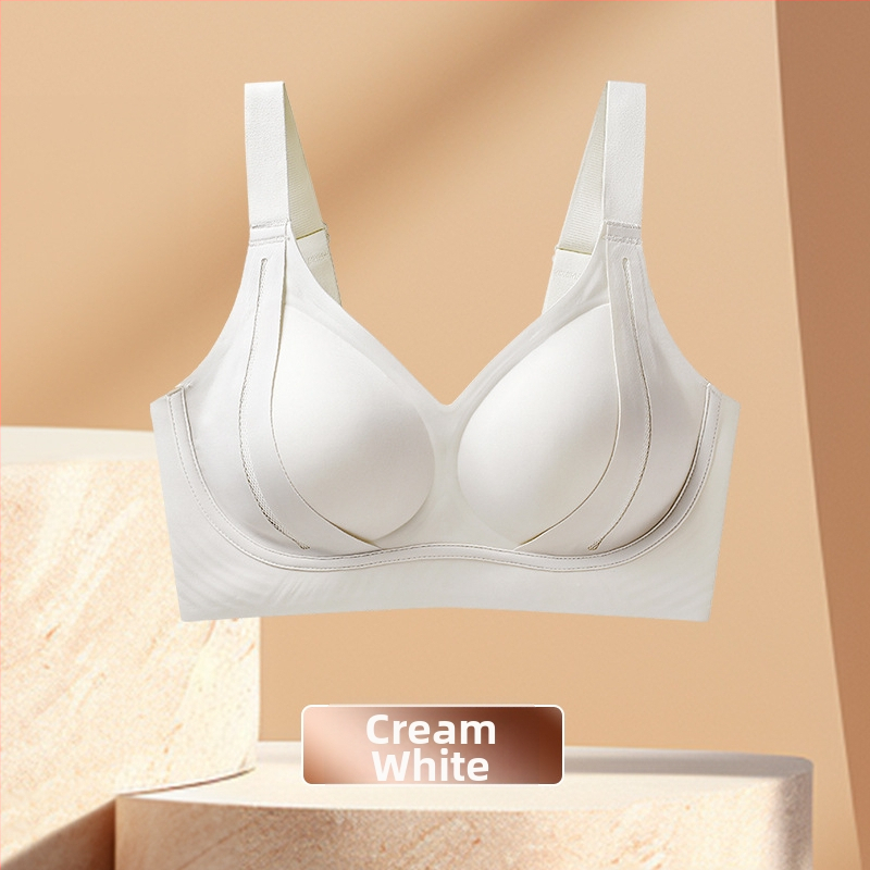 Sutien fără cusături cu susținere moale și ridicare, material nylon, căptușeală spandex, cupă medie modelată cu cupă latex, bretele fixe duble, închidere spate cu patru rânduri de carlige