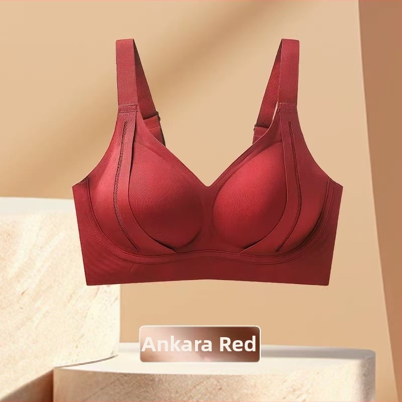 Sutien fără cusături cu susținere moale și ridicare, material nylon, căptușeală spandex, cupă medie modelată cu cupă latex, bretele fixe duble, închidere spate cu patru rânduri de carlige