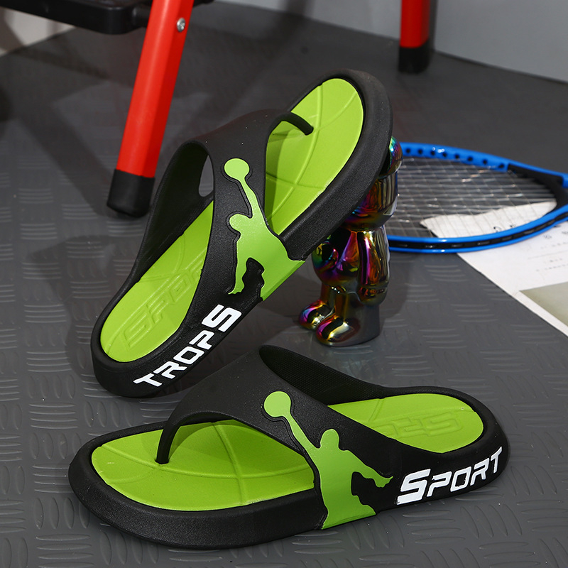 Джапанки за мъже, марка Qile family, младежки стил с открит пръст, PVC горна част, инжекционна подметка