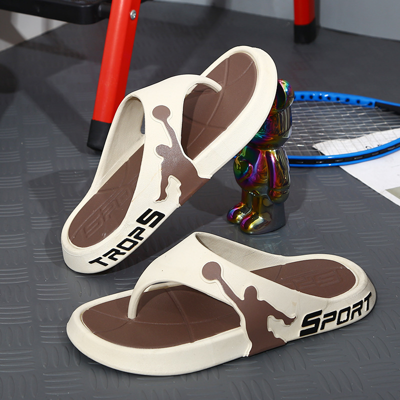 Джапанки за мъже, марка Qile family, младежки стил с открит пръст, PVC горна част, инжекционна подметка