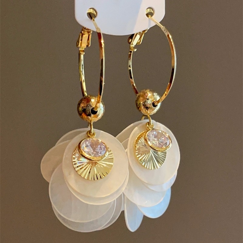 Σκουλαρίκια — Μικτά υλικά, Γεωμετρικό σχήμα, Χειροποίητα, Ακίδες από χαλκό