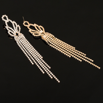 Naušnice Rhinestone, geometrijski dizajn, elektroplatiranje, model E412