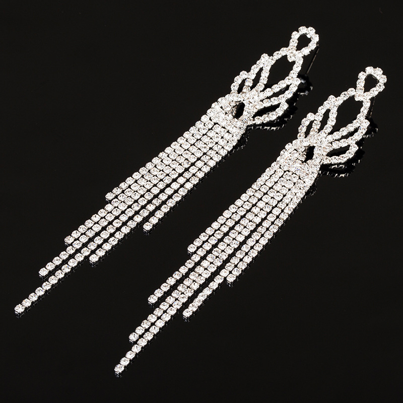 Naušnice Rhinestone, geometrijski dizajn, elektroplatiranje, model E412