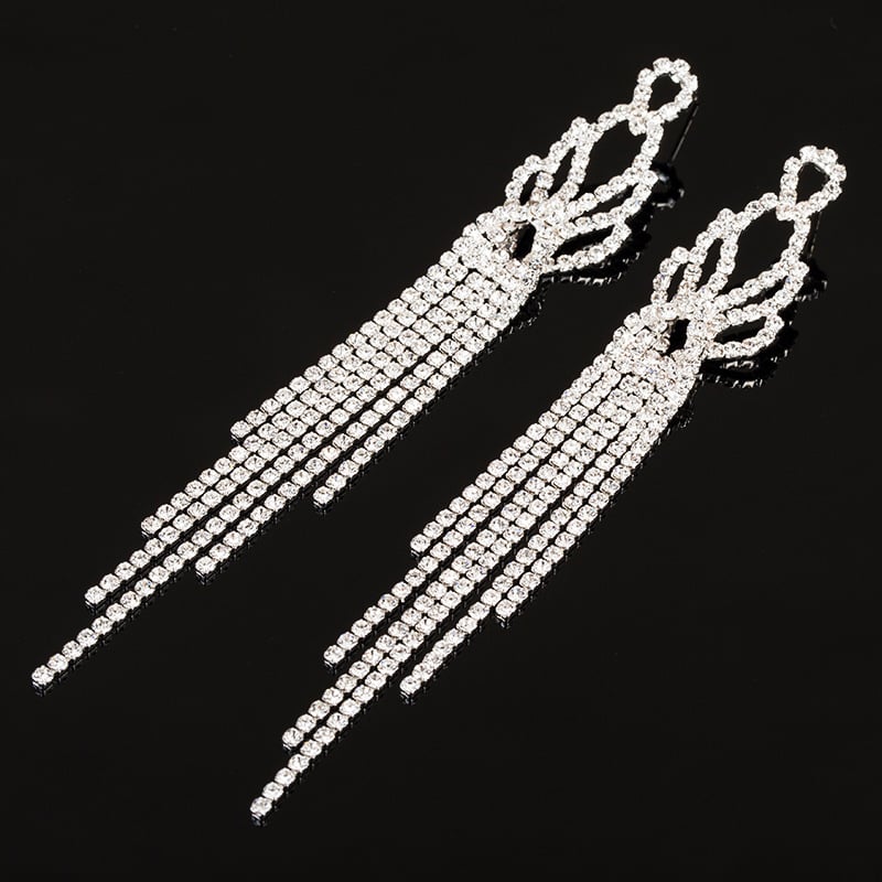 Naušnice Rhinestone, geometrijski dizajn, elektroplatiranje, model E412