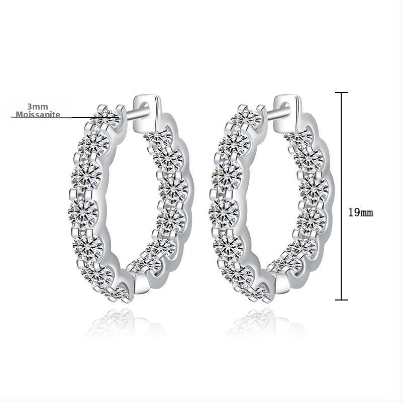 Strieborné náušnice S925, okrúhly syntetický kameň, výrez osem sŕdc a osem šípov