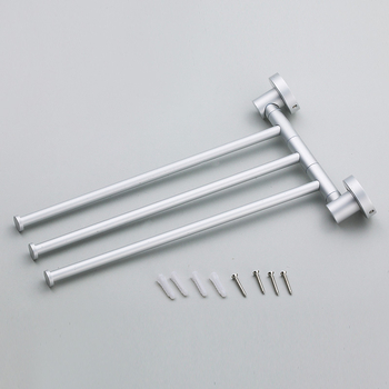 Okretni držač ručnika za kupaonicu od aluminijske legure, s 2/3/4 stupova, pomični držač, mat anodizirani završetak, nosivost 10 kg, moderni minimalizam