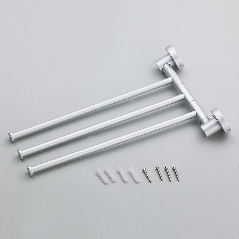 Okretni držač ručnika za kupaonicu od aluminijske legure, s 2/3/4 stupova, pomični držač, mat anodizirani završetak, nosivost 10 kg, moderni minimalizam