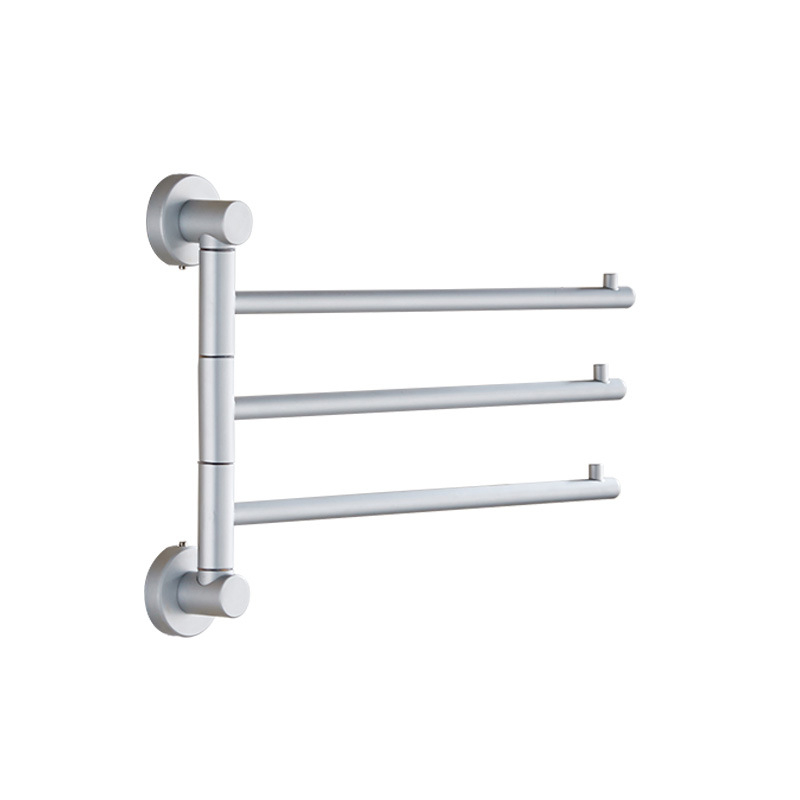 Okretni držač ručnika za kupaonicu od aluminijske legure, s 2/3/4 stupova, pomični držač, mat anodizirani završetak, nosivost 10 kg, moderni minimalizam