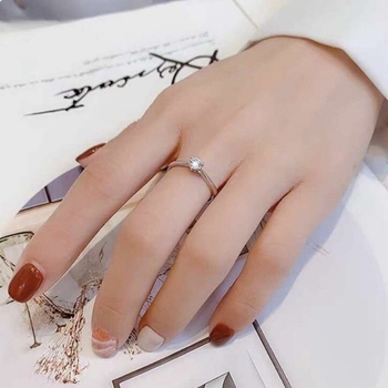 Moissanitni prsten od srebra 925, geometrijski dizajn, 0,30 ct, ženski nakit