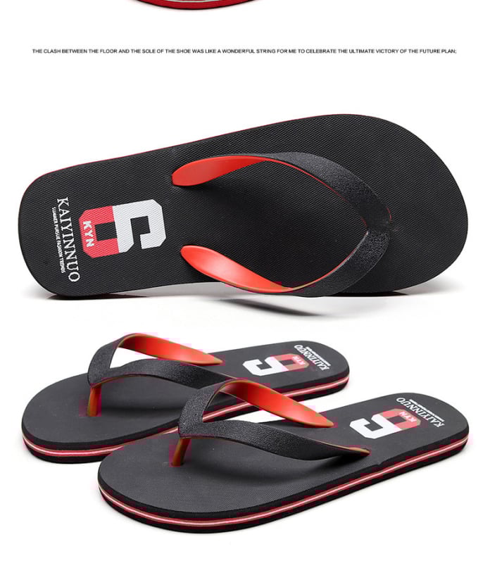 Мъжки джапанки за лято, за открито, с мека и нескользяща подметка, PVC горна част, инжекционна конструкция