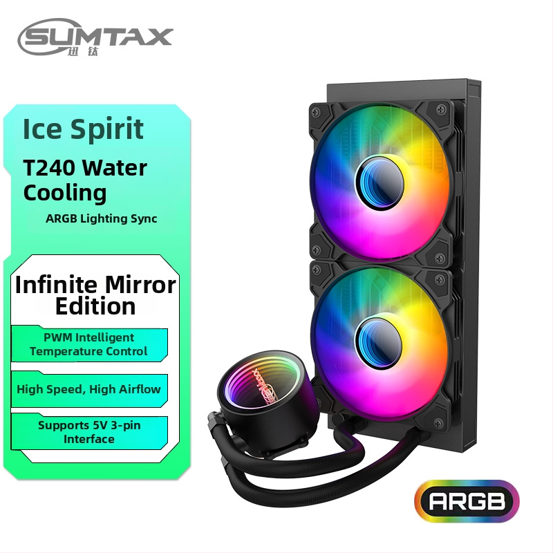 CPU υδρόψυξη ραδιοδιαχυτής με ABS περίβλημα, υδραυλικός ρουλεμάν, 800-1600 rpm, θόρυβος 22 dB, ευφυής έλεγχος θερμοκρασίας