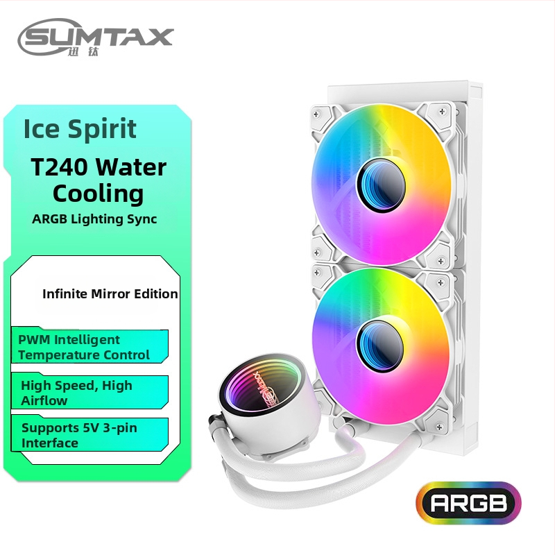 CPU υδρόψυξη ραδιοδιαχυτής με ABS περίβλημα, υδραυλικός ρουλεμάν, 800-1600 rpm, θόρυβος 22 dB, ευφυής έλεγχος θερμοκρασίας