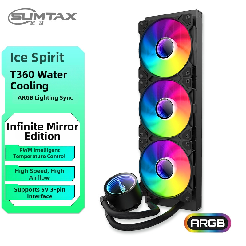 CPU υδρόψυξη ραδιοδιαχυτής με ABS περίβλημα, υδραυλικός ρουλεμάν, 800-1600 rpm, θόρυβος 22 dB, ευφυής έλεγχος θερμοκρασίας