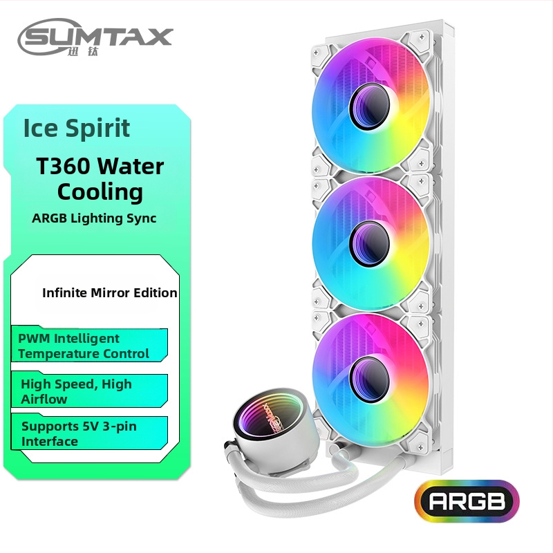 CPU υδρόψυξη ραδιοδιαχυτής με ABS περίβλημα, υδραυλικός ρουλεμάν, 800-1600 rpm, θόρυβος 22 dB, ευφυής έλεγχος θερμοκρασίας