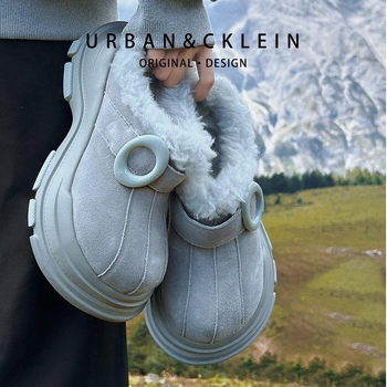 Ženske zimske čizme za snijeg s Baotou prstom (Debeli gumeni potplat; Gornji dio od umjetne plišane; PU unutrašnjost)