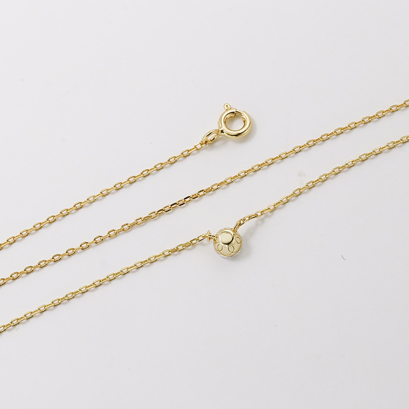 Dunli Jewelry Minimalistički lančić s jednim moissanitnim dijamantom, nevidljiva ugradnja, srebro 925, križni lanac