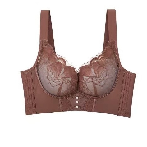 Čipkasti push-up grudnjak za male grudi, podesivi, protiv opuštanja, bez magneta, bežični, duboki V, seksi čipka.