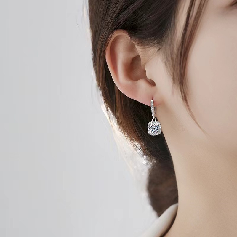 Χαλκός σκουλαρίκια με μοτίβο αστερισμού και τοποθέτηση διαμαντιών, φρέσκο και γλυκό στυλ