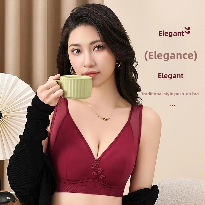 Sutien din bumbac, stil vestă, cupă completă, cupe subțiri modelate, bretele fixe duble — confortabil