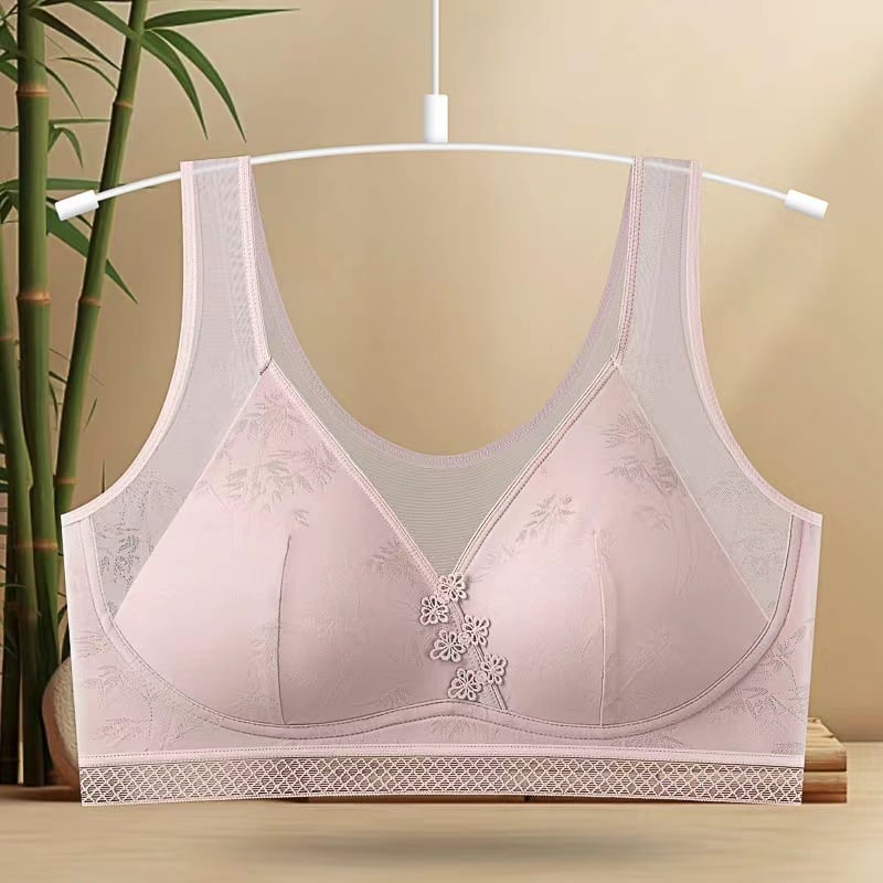 Sutien din bumbac, stil vestă, cupă completă, cupe subțiri modelate, bretele fixe duble — confortabil