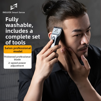 Vezeték nélküli hajvágó — beépített akkumulátor, kerámia vágófej, kefés motor, vízálló, teljesen mosható