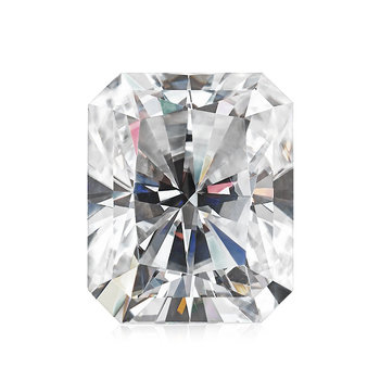 Inel Moissanit, tăietură Radiant, claritate VVS, piatră principală geometrică, bijuterii ușor luxoase