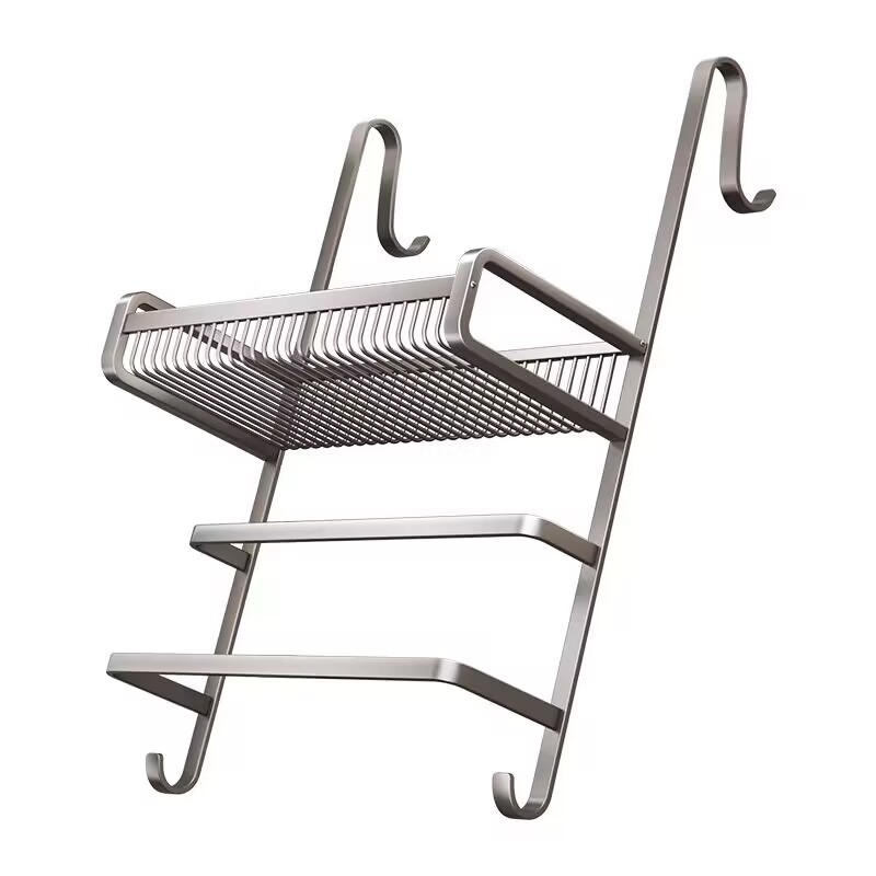 Držač za ručnike od svemirskog aluminija, lakirani završni sloj, 3 razine, nosivost 15 kg, bez bušenja, kupaonica